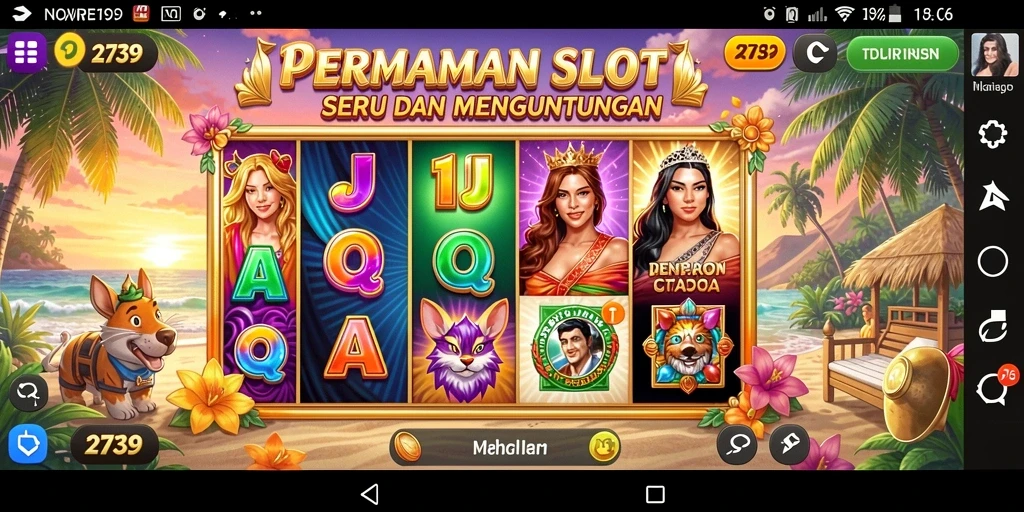 Tampilan gameplay menarik dengan beragam tema slot yang memikat.