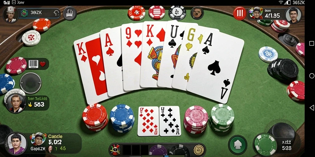 Screenshot utama 365ZK menampilkan gameplay Gaple yang menarik.