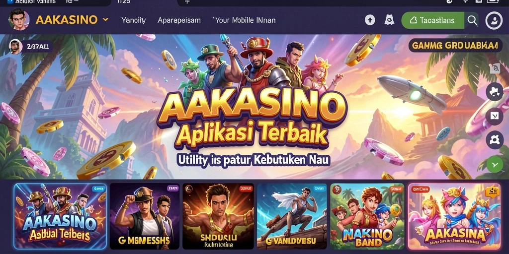 Screenshot AAKASINO menunjukkan antarmuka aplikasi yang ramah pengguna dan fungsionalitas utility.