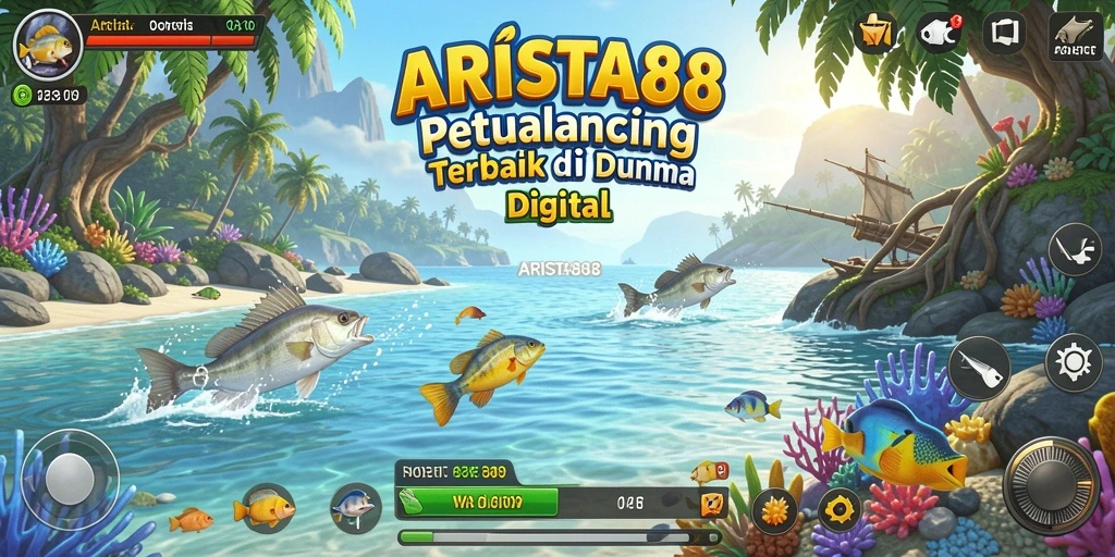 Tampilan gameplay ARISTA88 dengan aksi memancing yang mendebarkan.