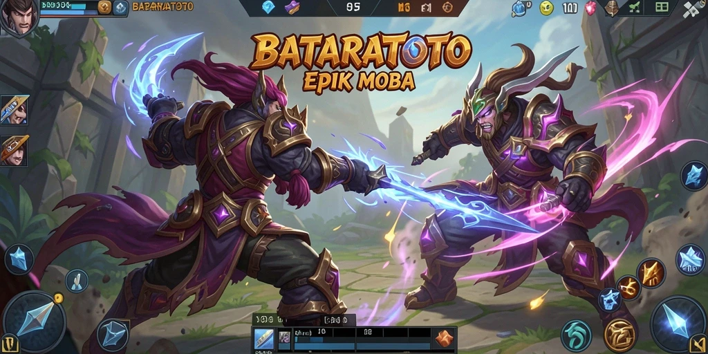 Tampilan seru dari gameplay MOBA di BATARATOTO.