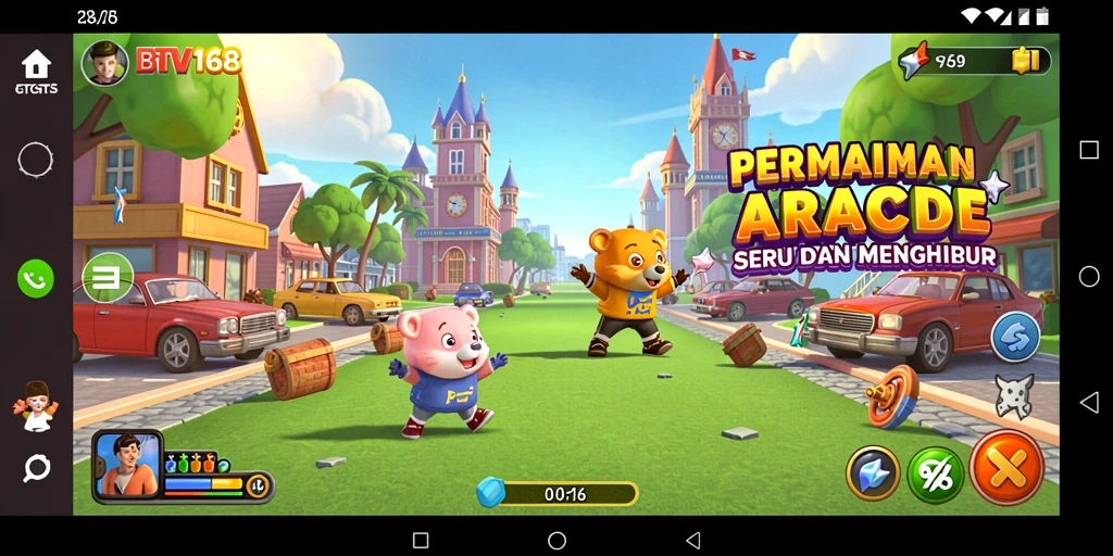 Tampilan gameplay dinamis dan penuh warna di BTV168.