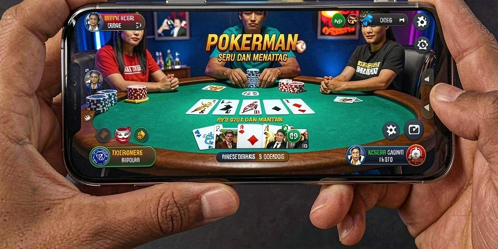 Tampilan permainan Poker yang seru dan interaktif di D73.