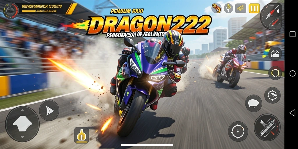 Tangkapan layar gameplay <strong>DRAGON222</strong> menampilkan aksi balap motor yang seru dan mendebarkan.