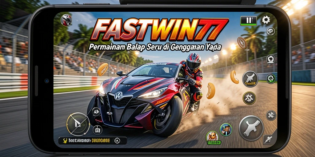 Tampilan gameplay seru balapan mobil di FASTWIN77.