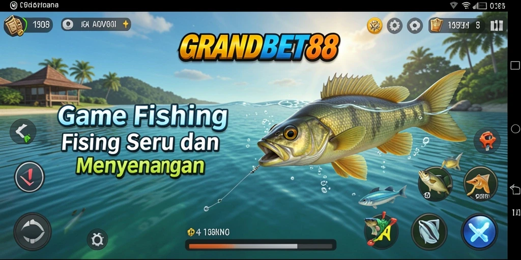 Screenshot gameplay GRANDBET88 dengan suasana memancing yang menarik.