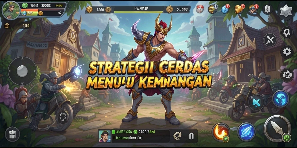 Tangkapan layar gameplay HARAPJP yang menunjukkan pertempuran seru dalam game strategi.