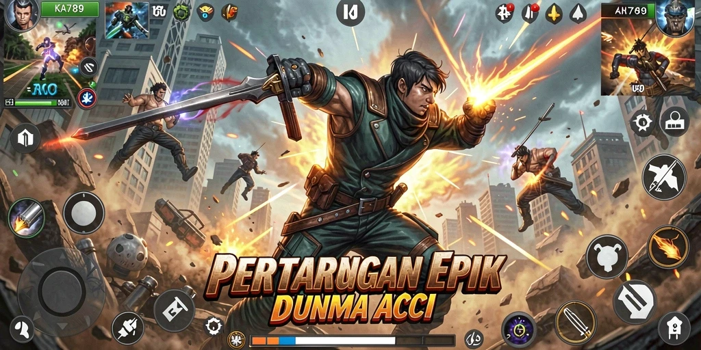 Screenshot KA789 menampilkan aksi pertarungan yang mendebarkan dan karakter-karakter yang menarik.