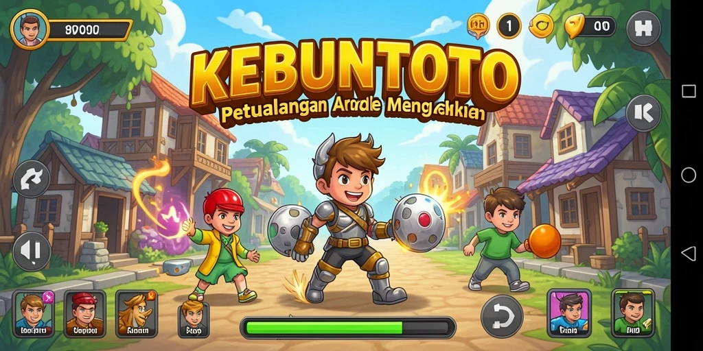 Tampilan gameplay seru KEBUNTOTO yang penuh warna.