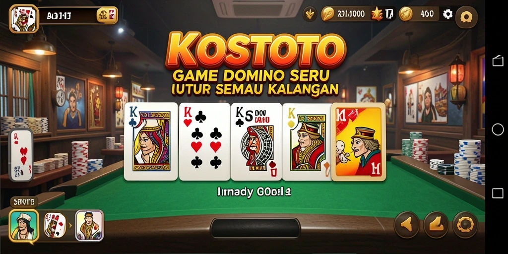 Tampilan gameplay seru dari KOSTOTO yang menghadirkan Domino.