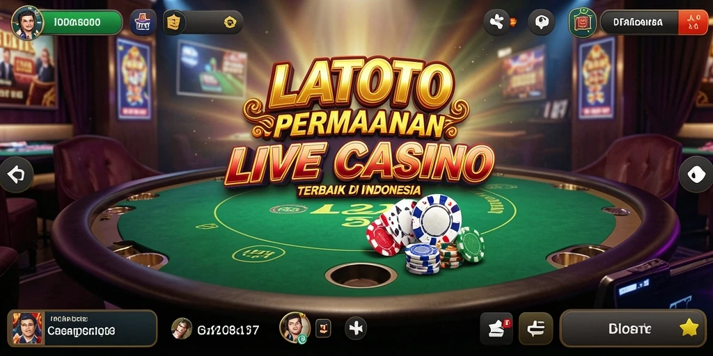 Screenshot LATOTO menampilkan dealer langsung dan pemain menikmati permainan Live Casino.