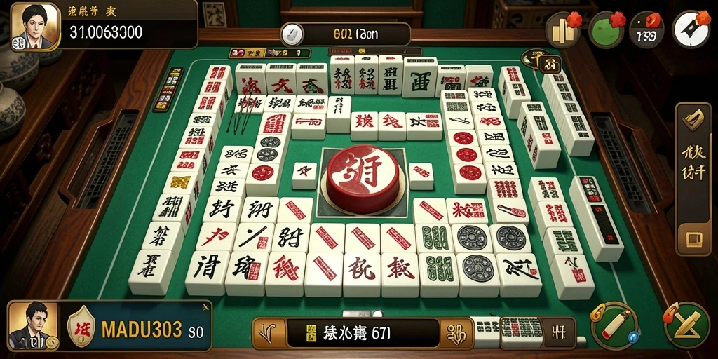 Tangkapan layar gameplay <strong>MADU303</strong> dengan ubin Mahjong berwarna-warni yang menarik.