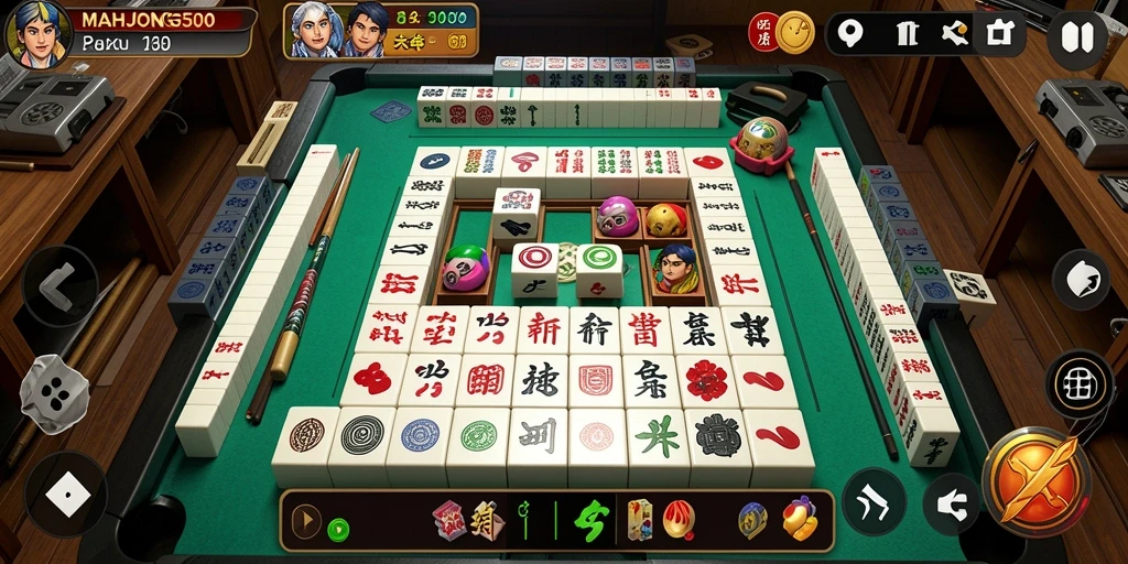 Tangkapan layar gameplay MAHJONG500 menunjukkan aksi seru saat menyelesaikan puzzle.