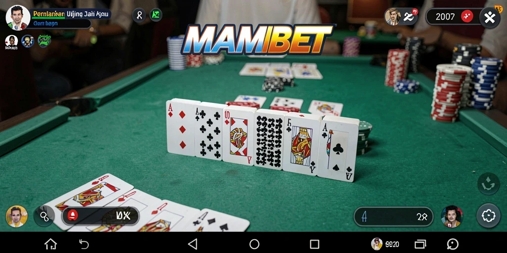 Gameplay utama MAMIBET yang menampilkan keseruan Domino.