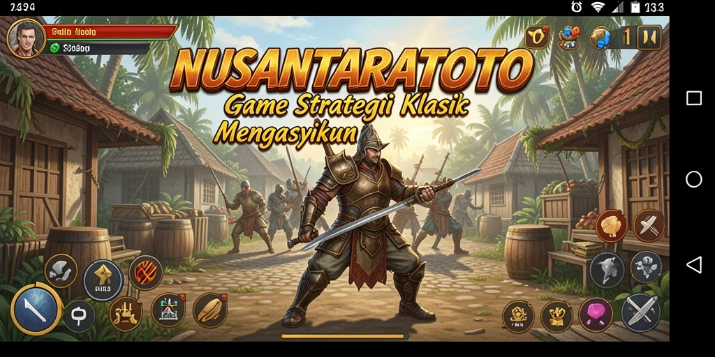 Tampilan gameplay mendebarkan dari NUSANTARATOTO yang menampilkan strategi perang.