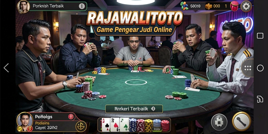 Screen utama RAJAWALITOTO menampilkan gameplay Poker yang seru dan menarik.