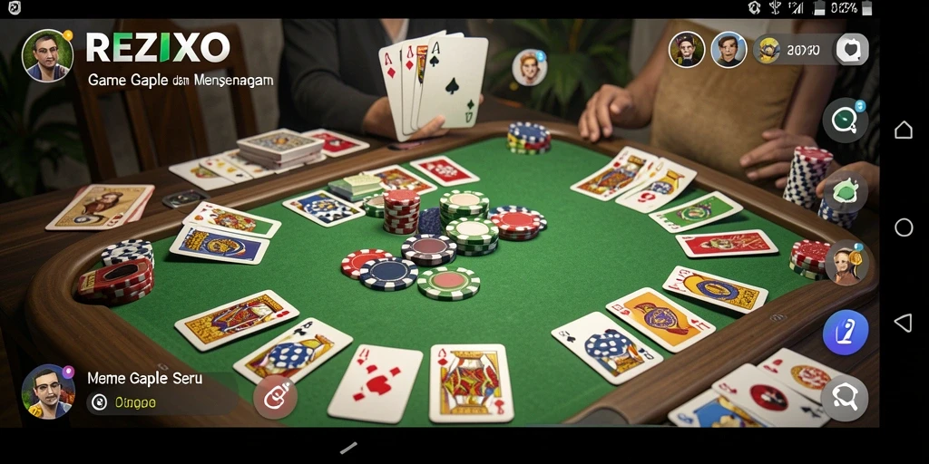 Tampilan gameplay Gaple yang seru di REZIXO.