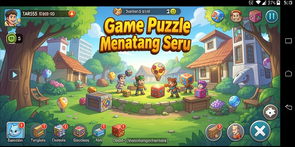 Screenshot utama TAR555 menunjukkan gameplay Puzzle yang menarik dan menantang.